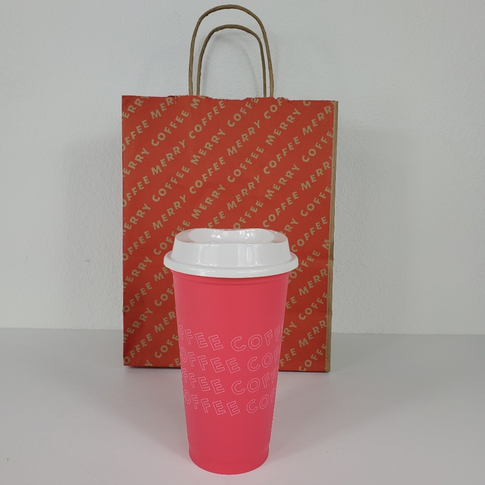 Starbucks 'COFFEE' Hot Pink Grande 16oz Hot Cup